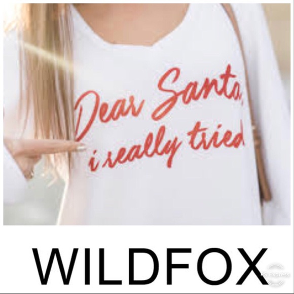 WILDFOX BAGGY BEACH DEAR SANTA PULLOVER TOP - Picture 3 of 7